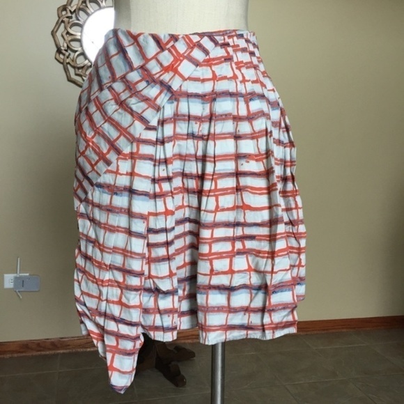 Anthropologie Maeve Pleated Check Skirt 0 - Picture 1 of 7